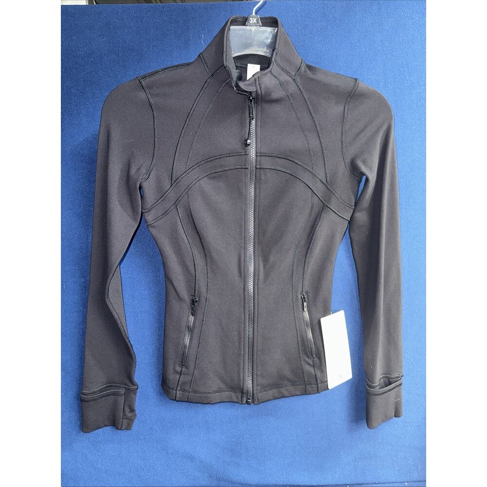 Lululemon Women Define Luon Zip Up Jacket Nulu Size 6 Logo Fitted Athletic